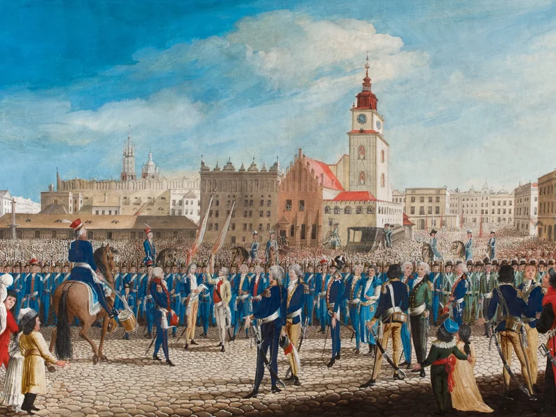 1768-Michał Stachowicz - Il giuramento di Tadeusz Kościuszko sulla piazza principale di Cracovia